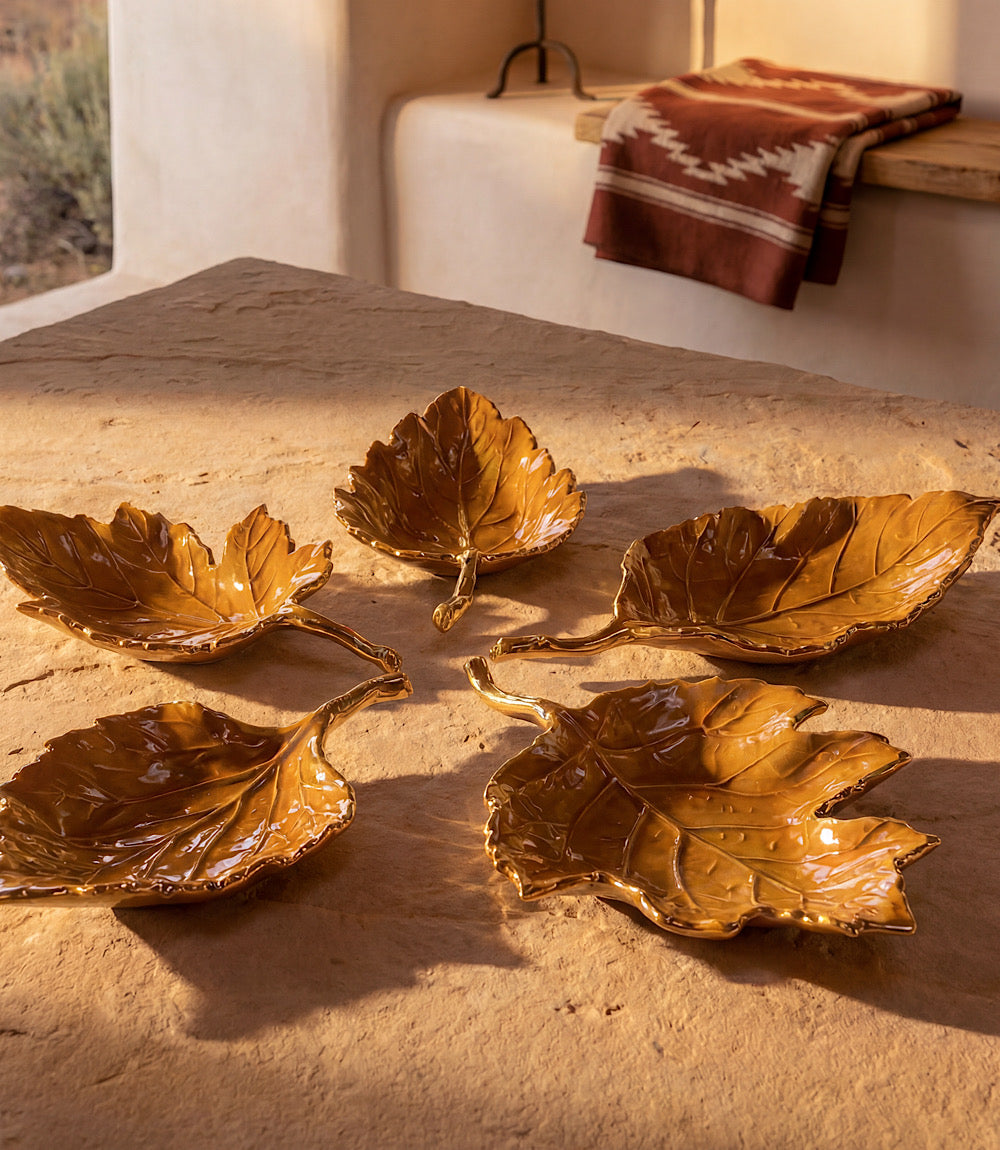 Autumn Leaf Serving Trays, Set Of 5