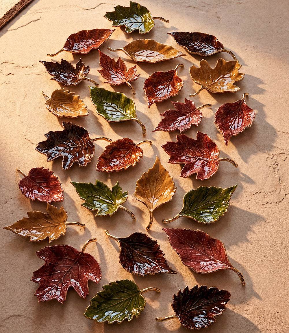 Autumn Leaf Serving Trays, Set Of 5