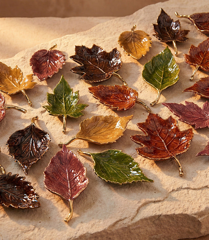 Autumn Leaf Serving Trays, Set Of 5