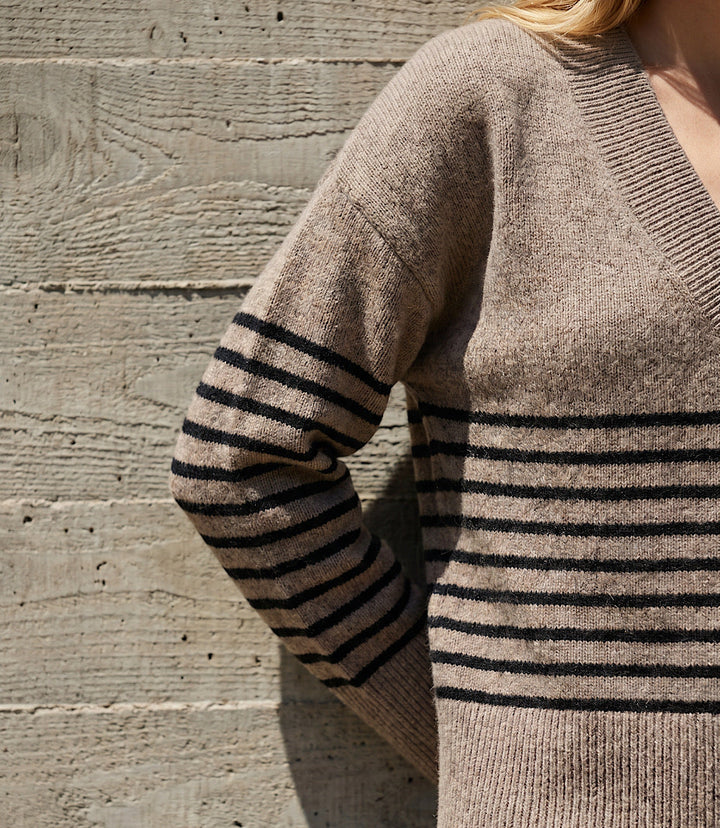 Stripe V-Neck Sweater