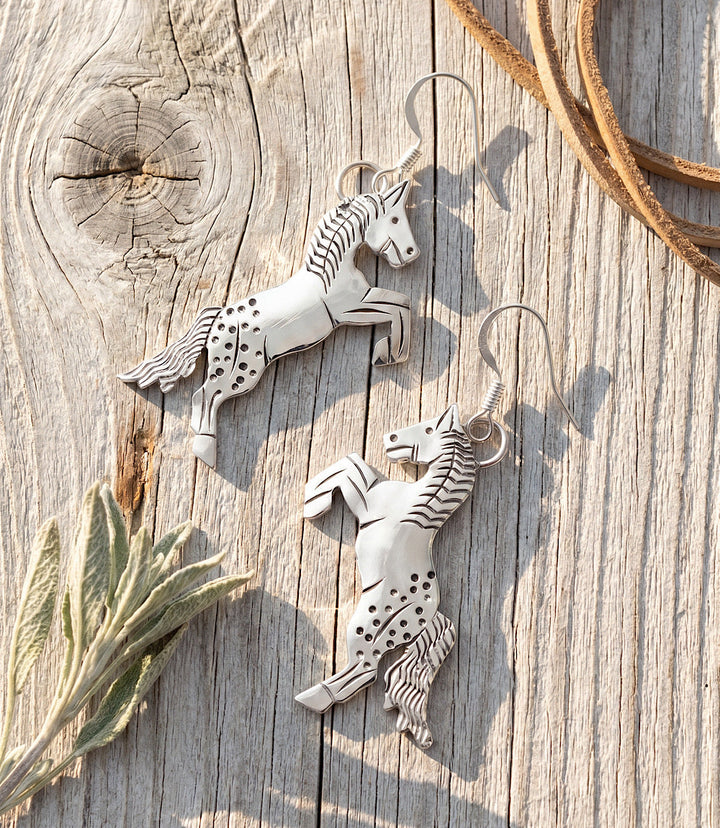 Sterling Silver Horse Earrings