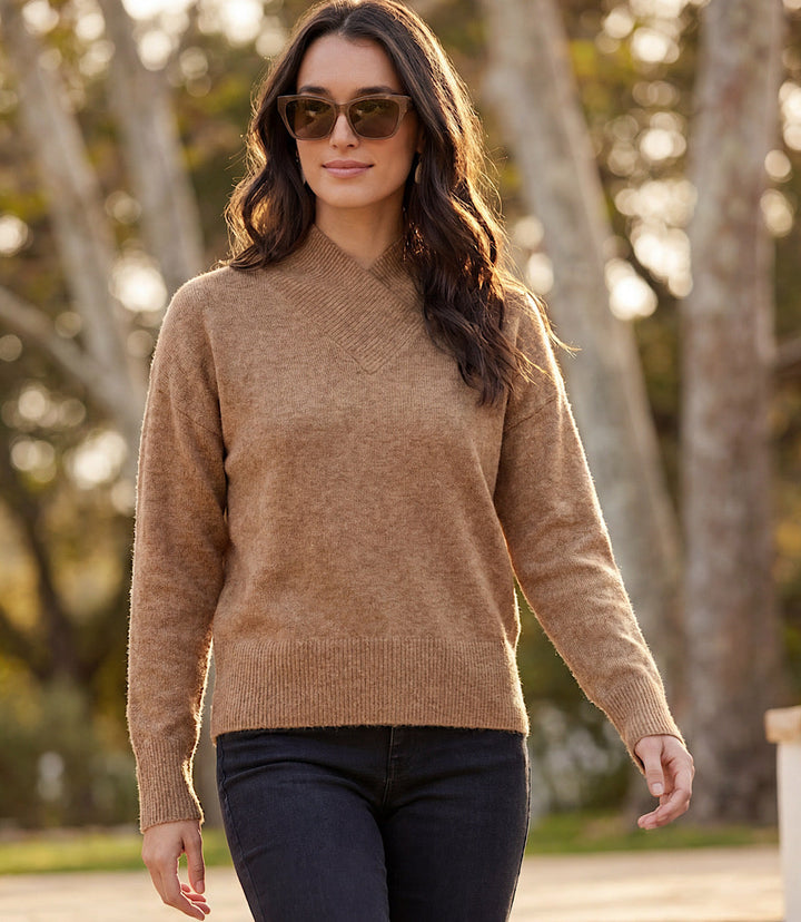 Petite Size Shawl Collar Sweater