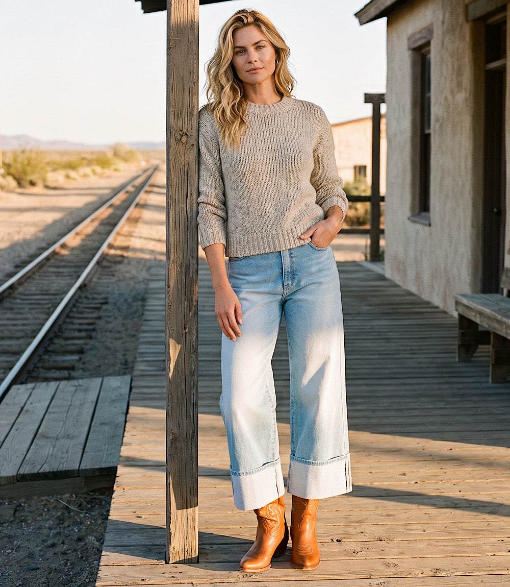 Cuffed Cropped Jeans