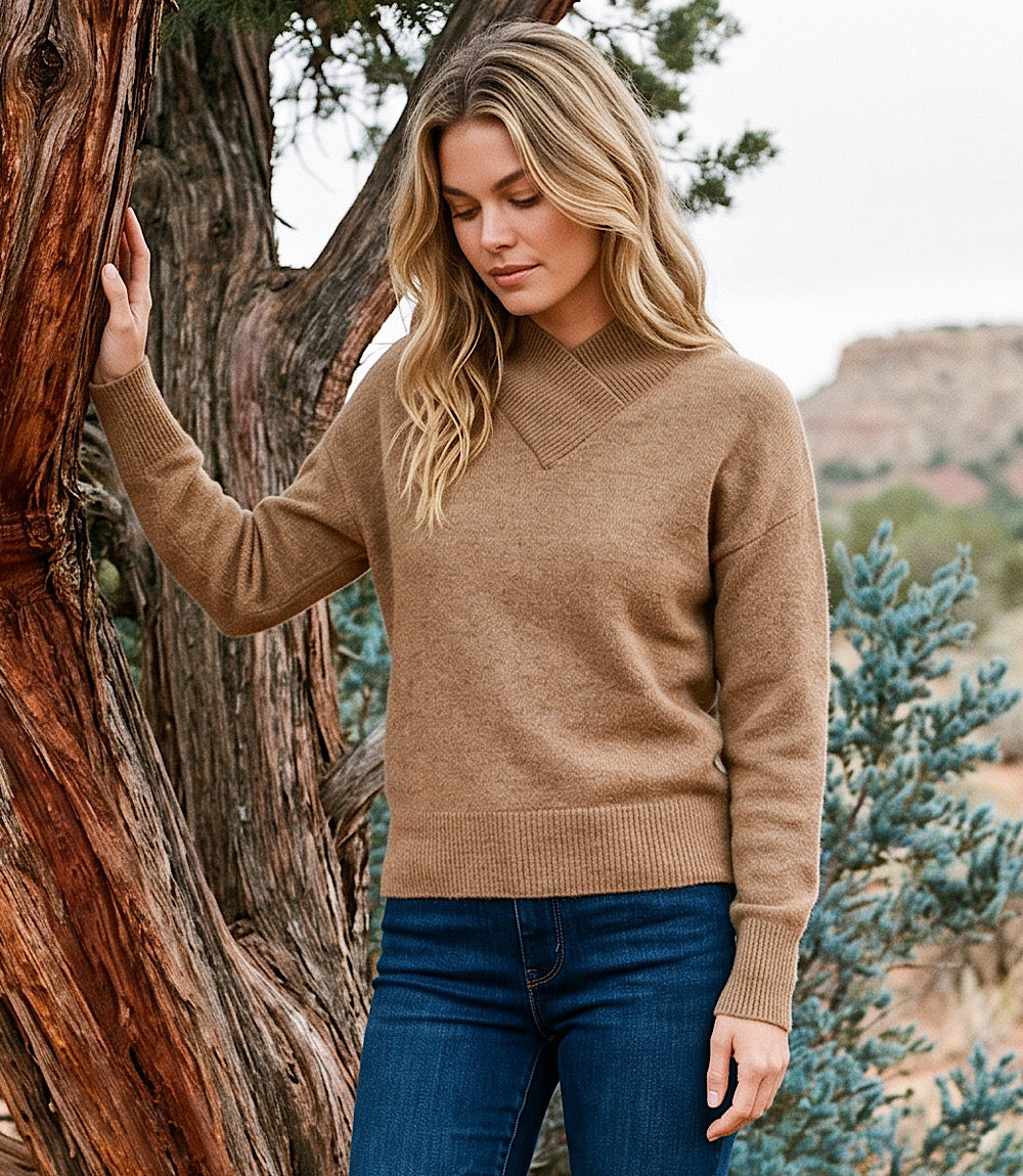 Petite Size Shawl Collar Sweater