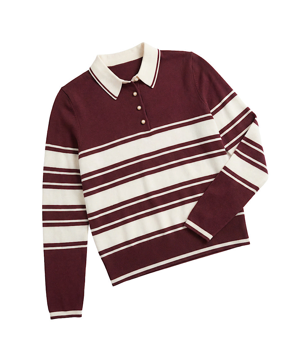 Game Day Collared Stripe Sweater