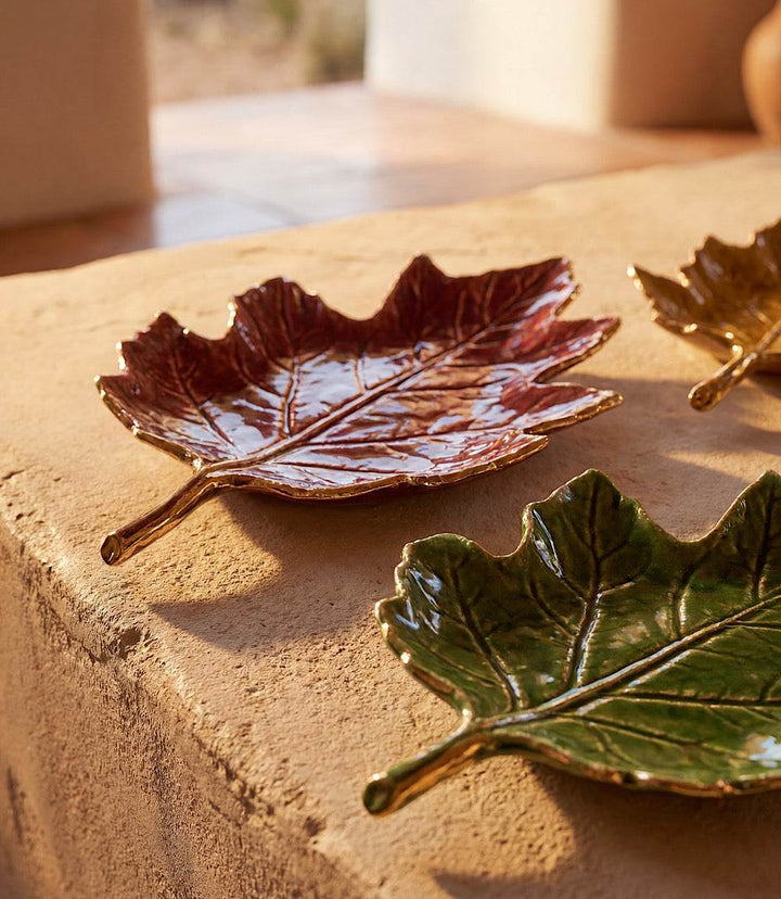 Autumn Leaf Serving Trays, Set Of 5