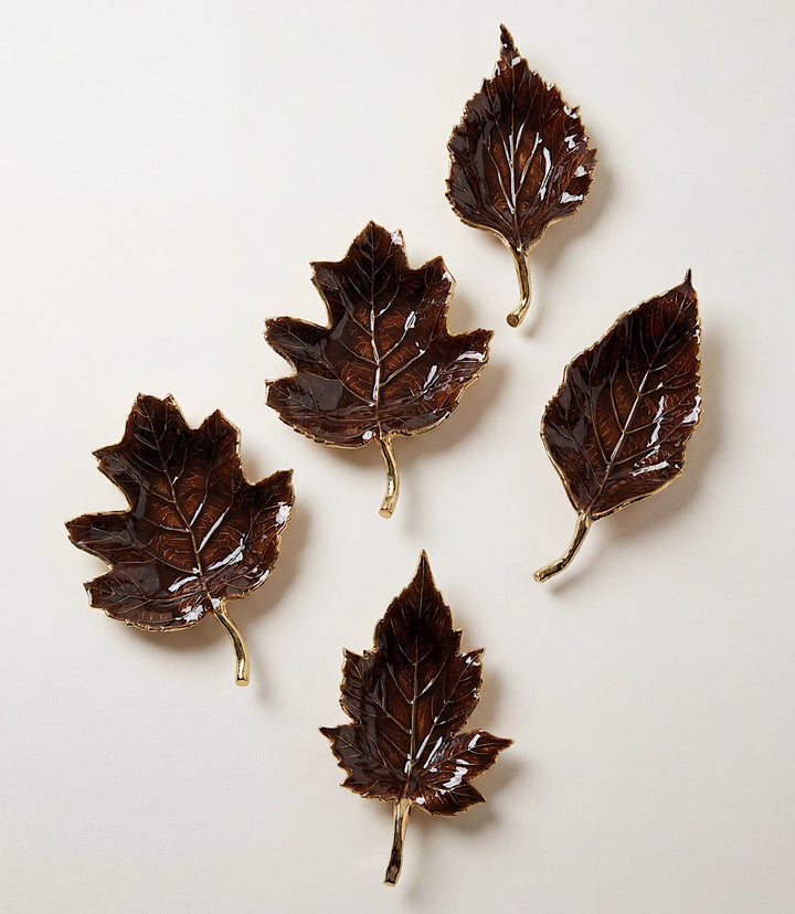 Autumn Leaf Serving Trays, Set Of 5