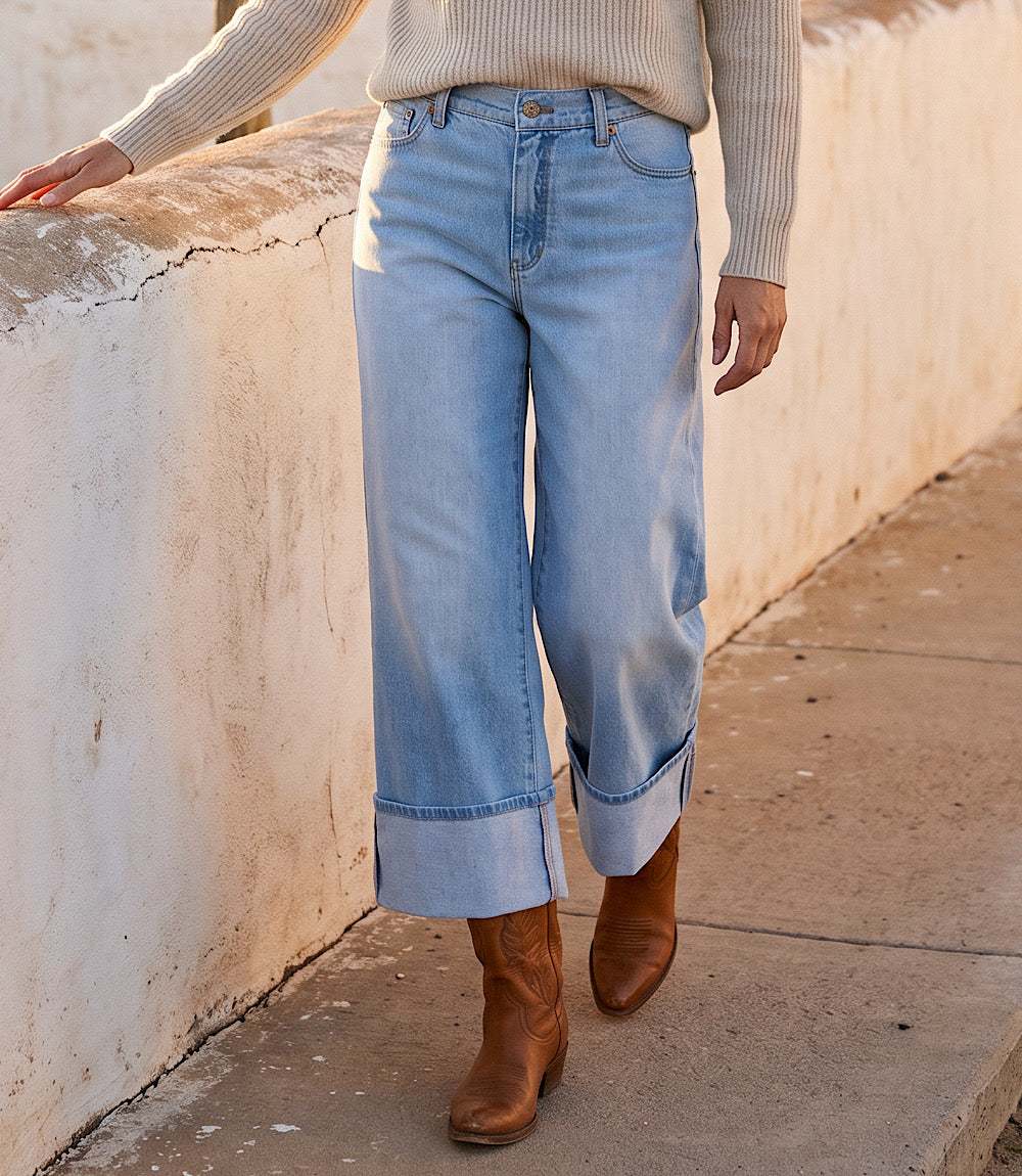 Cuffed Cropped Jeans