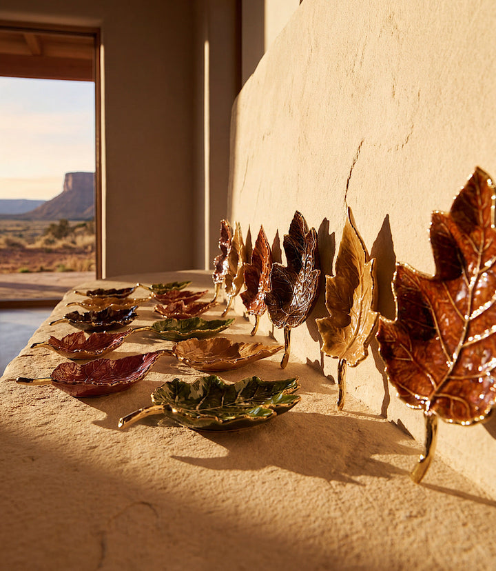 Autumn Leaf Serving Trays, Set Of 5