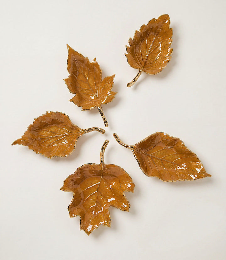 Autumn Leaf Serving Trays, Set Of 5