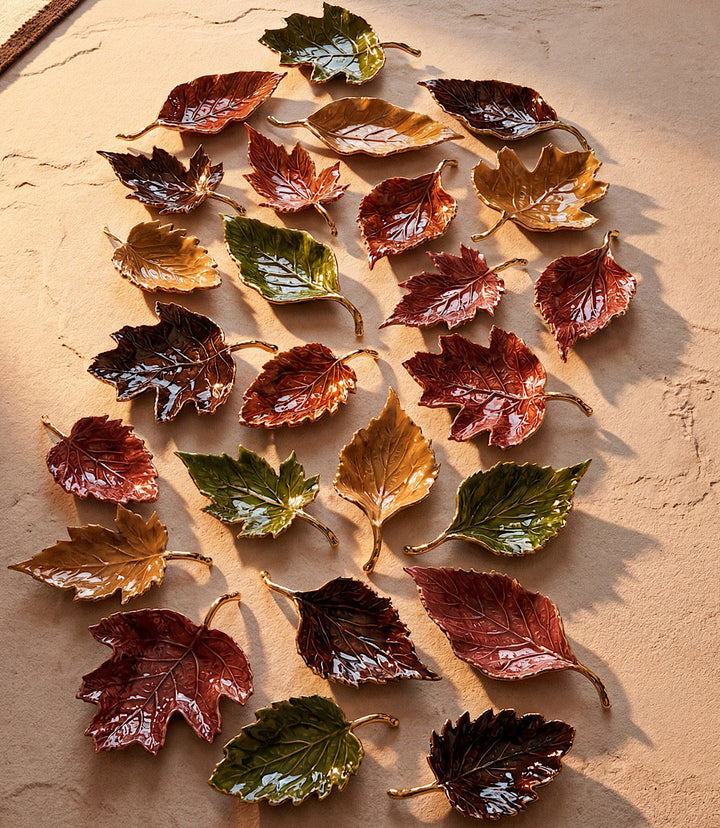 Autumn Leaf Serving Trays, Set Of 5