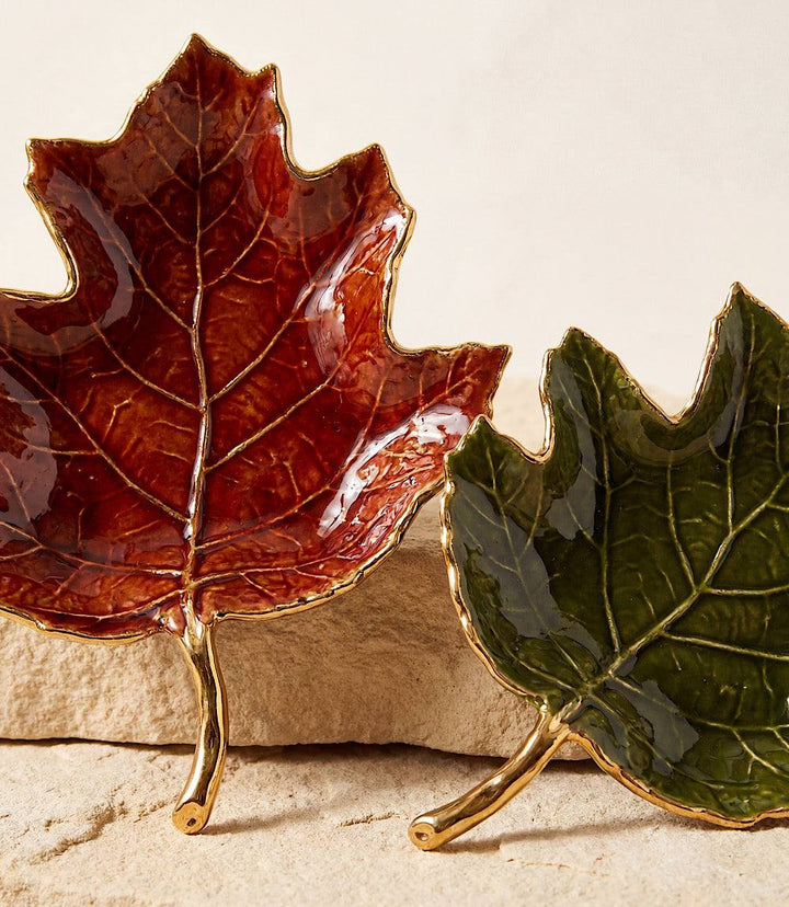 Autumn Leaf Serving Trays, Set Of 5