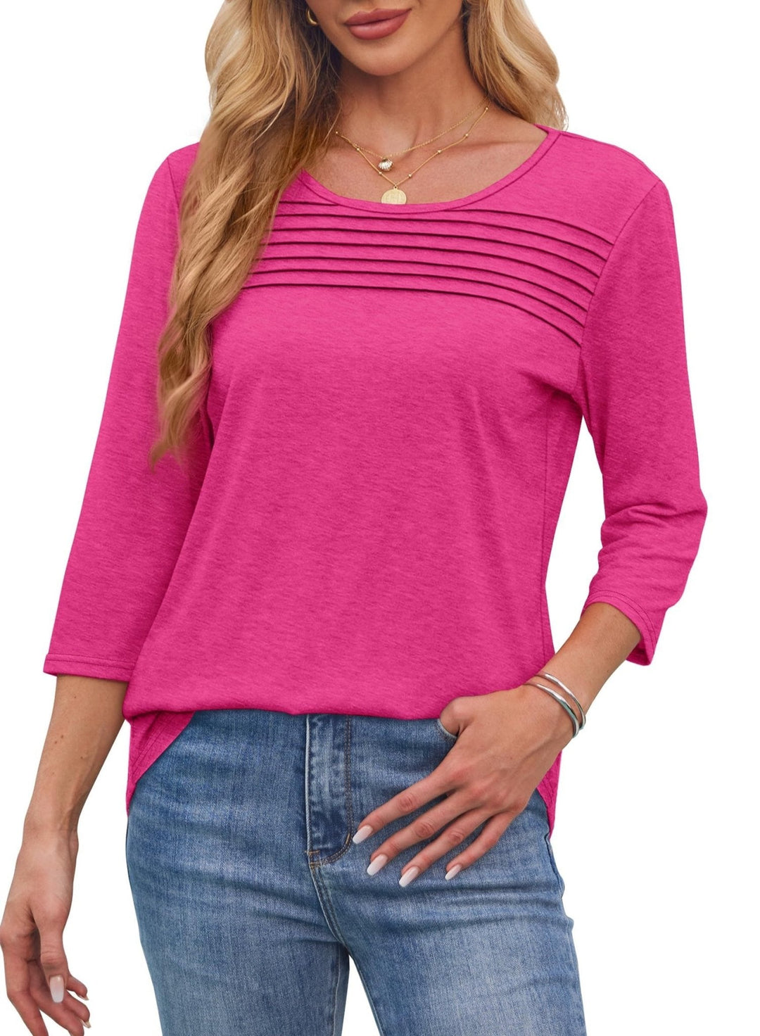 Monalisa | Pleated 3/4 Sleeve Top