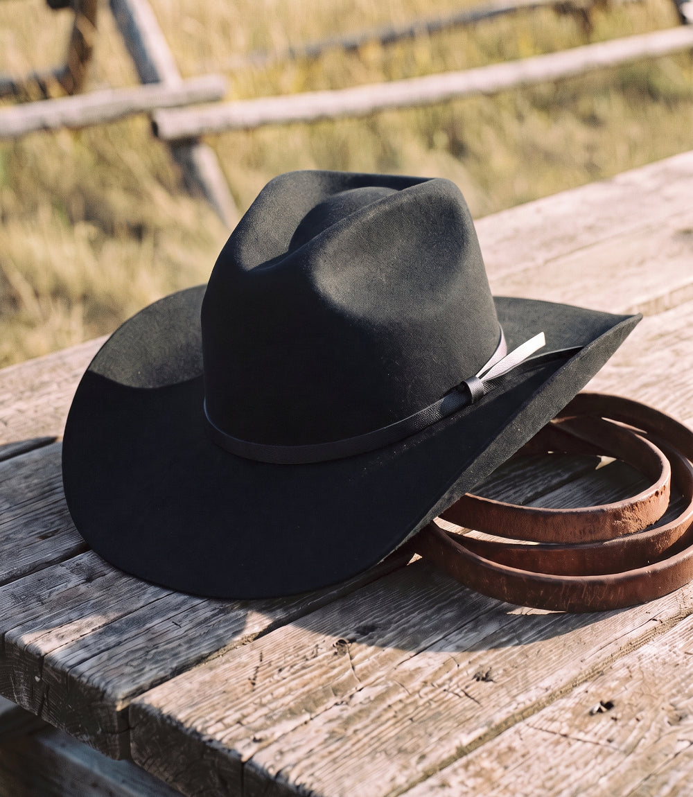 Wool Cowboy Hat With Leather Belt