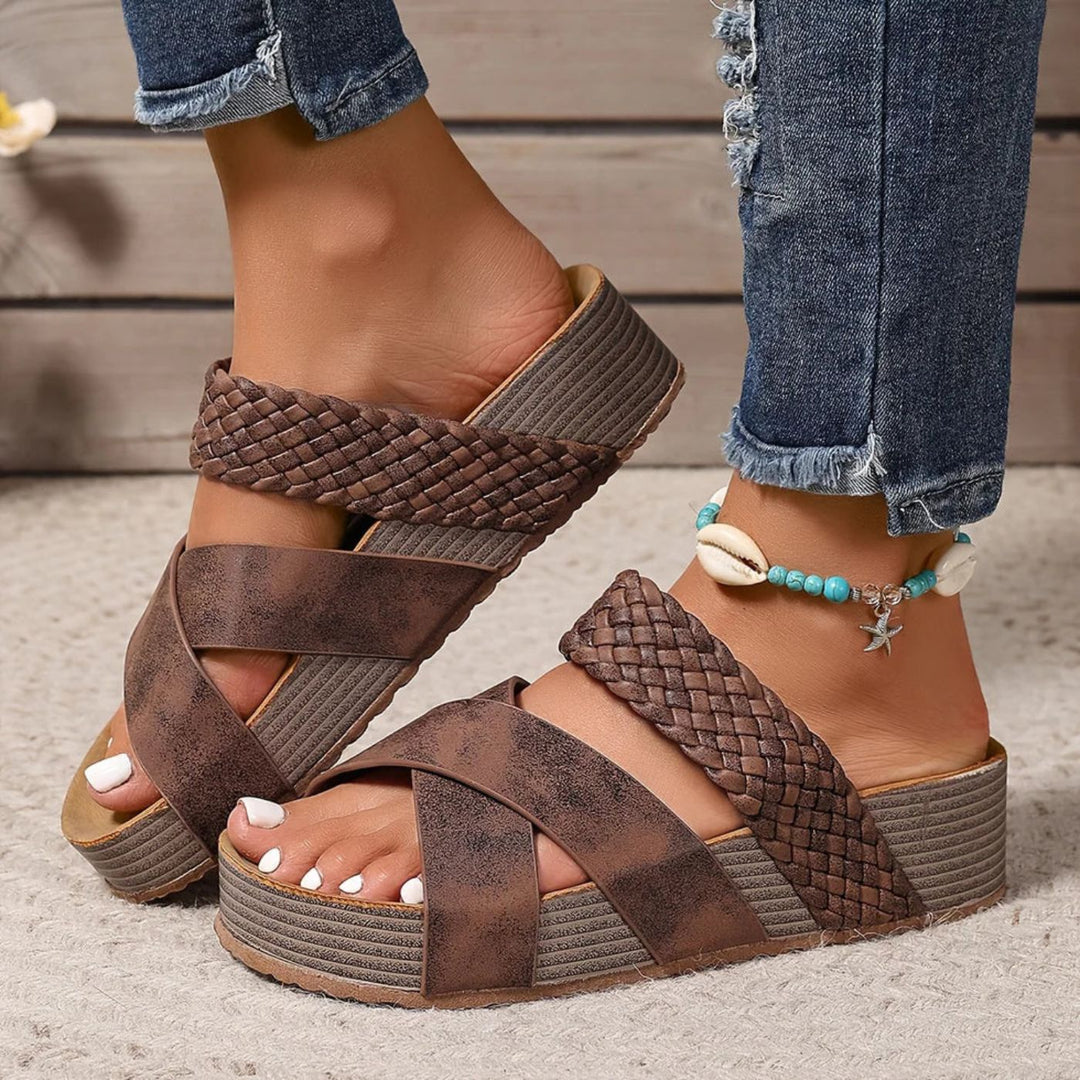 Agnes | Orthopedic Platform Sandals with Woven Straps
