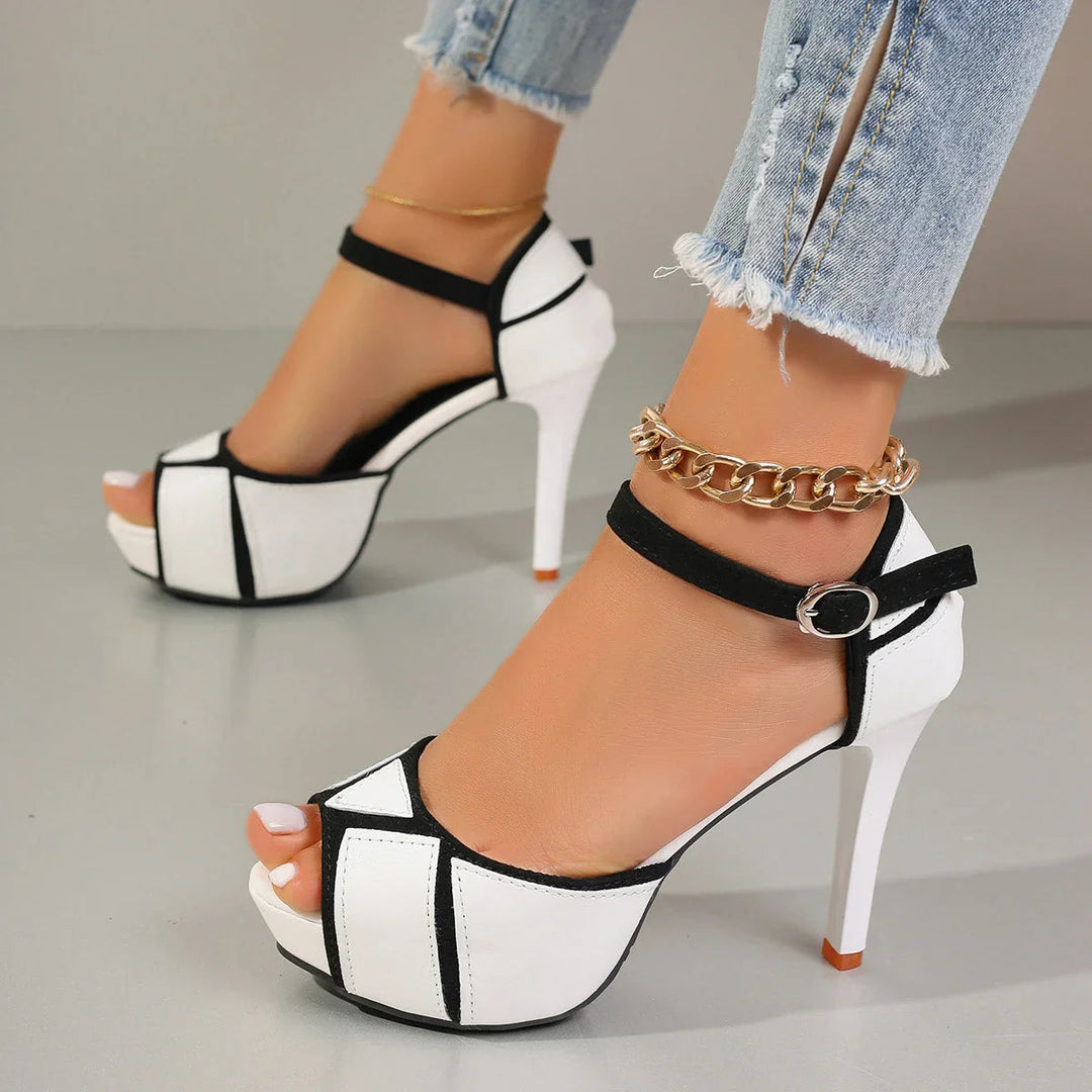 Antoinette | Platform Heels with Ankle Strap and Stiletto Heel