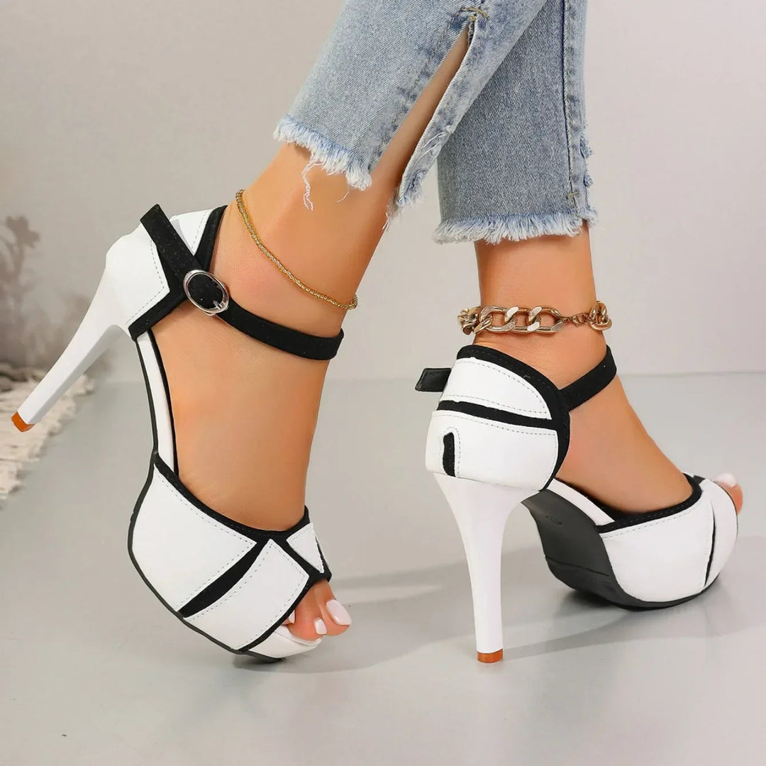Antoinette | Platform Heels with Ankle Strap and Stiletto Heel