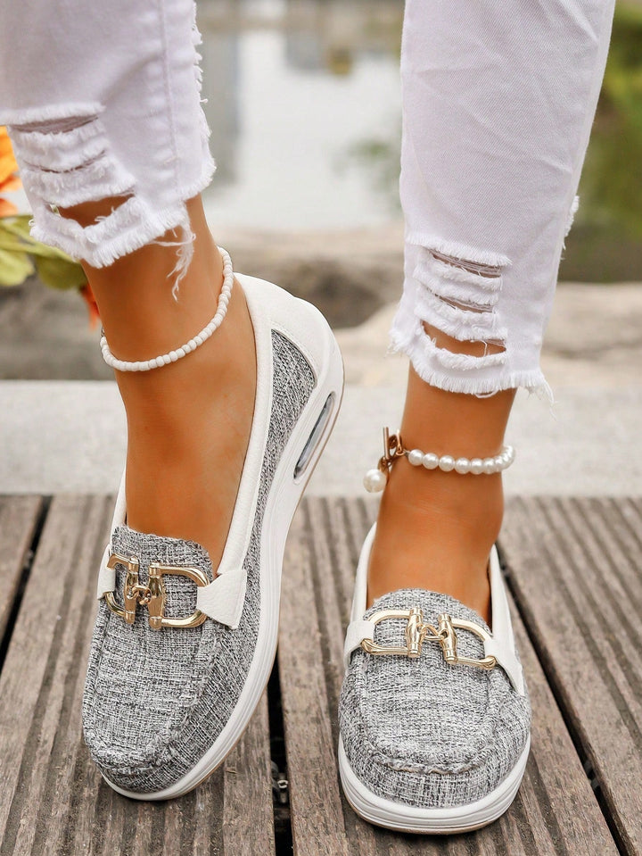 Audrey | Loafers with Metal Buckle Detail and Flat Sole
