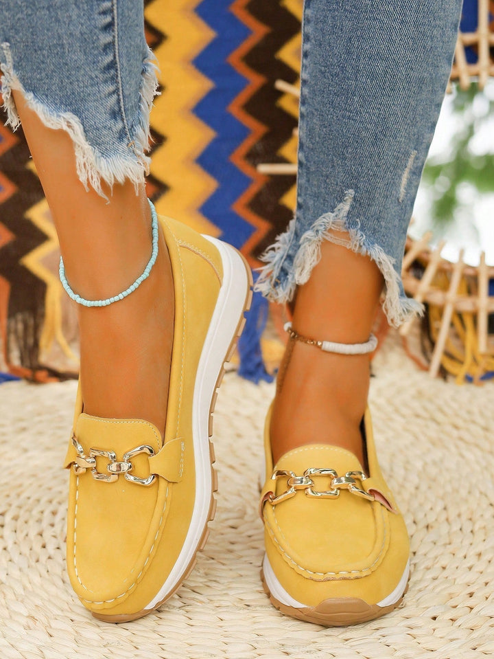 Audrey | Loafers with Metal Buckle Detail and Flat Sole