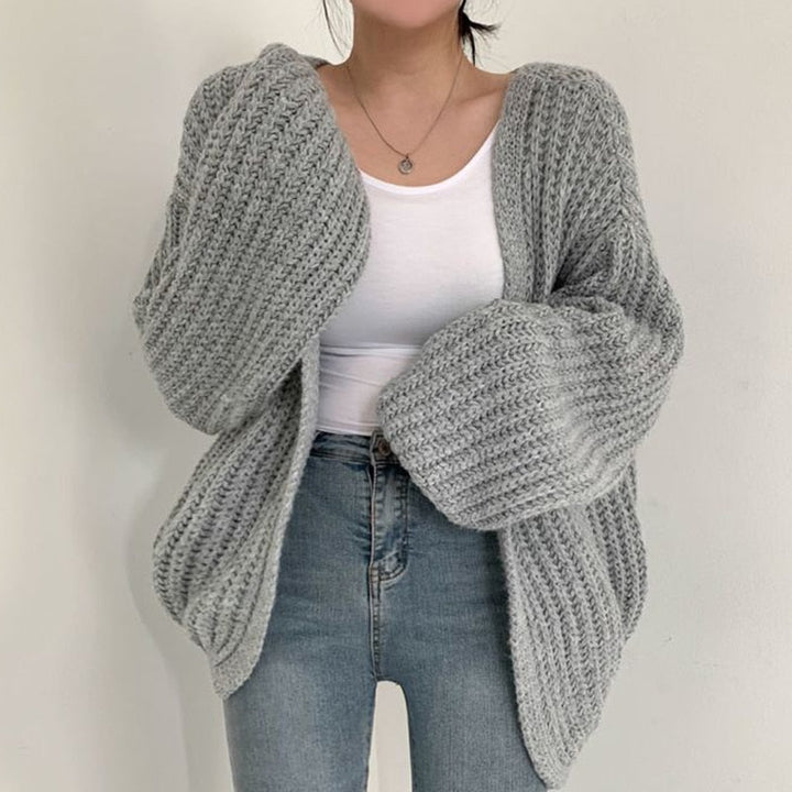 Beatrice | Cardigan with Open Front and Balloon Sleeves