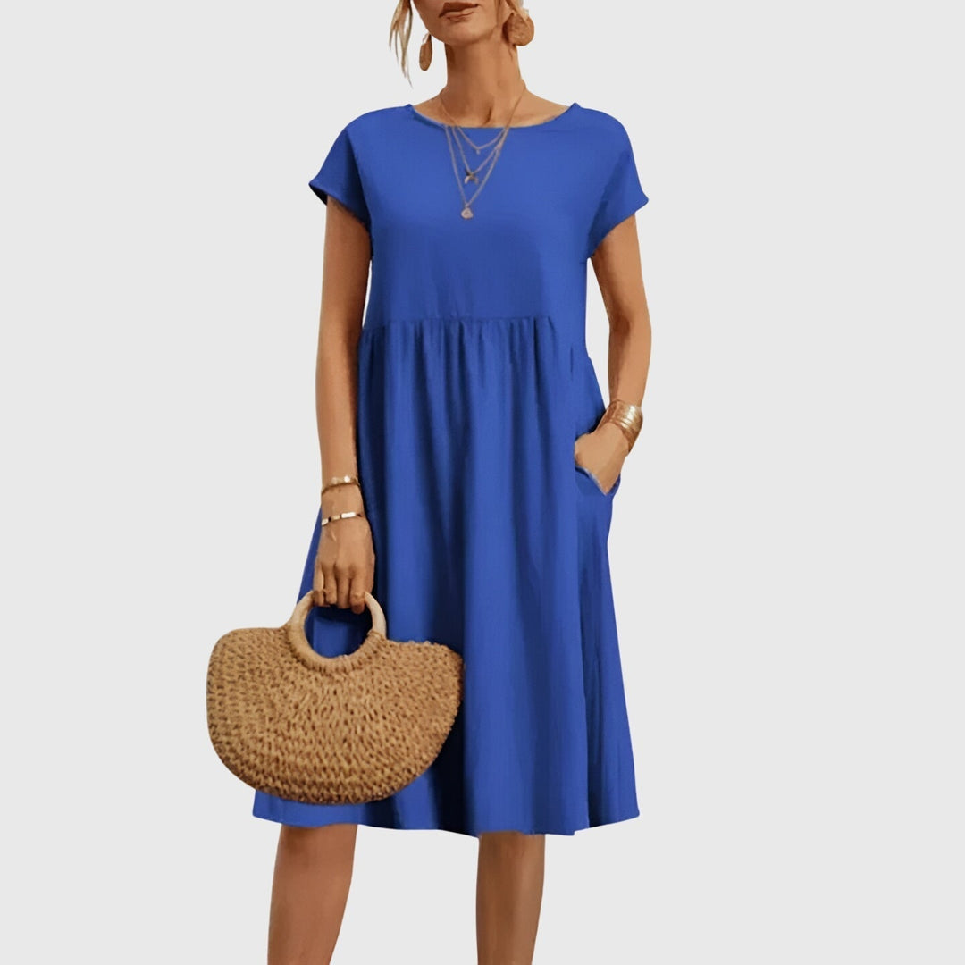 Betty | Casual Mini Dress with Short Sleeves and Pockets