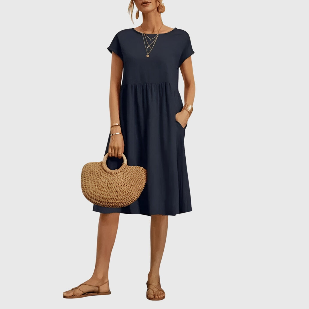 Betty | Casual Mini Dress with Short Sleeves and Pockets