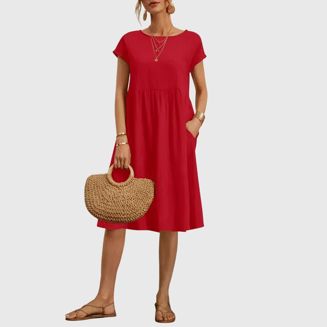 Betty | Casual Mini Dress with Short Sleeves and Pockets