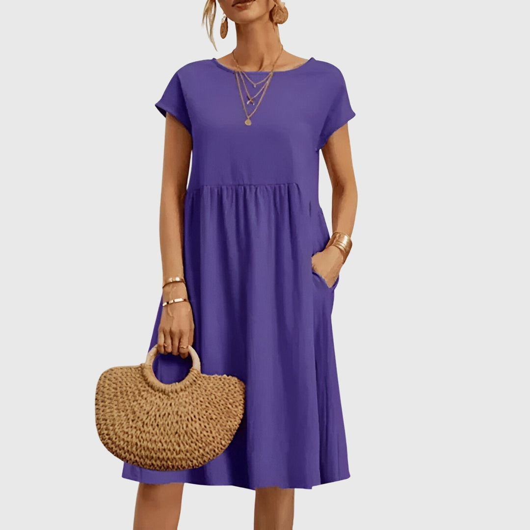 Betty | Casual Mini Dress with Short Sleeves and Pockets