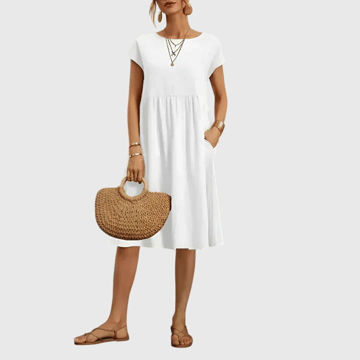Betty | Casual Mini Dress with Short Sleeves and Pockets