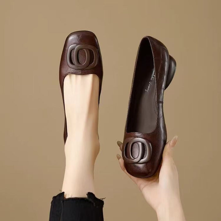 Brenda | Ballet Flats with Decorative Buckle and Low Heel