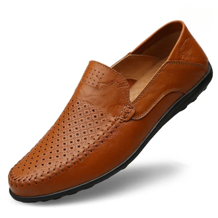 Brenda | Loafers with Stitching Detail and Perforated Upper