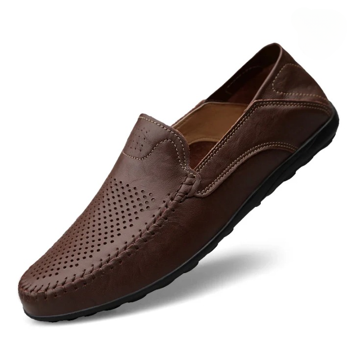 Brenda | Loafers with Stitching Detail and Perforated Upper