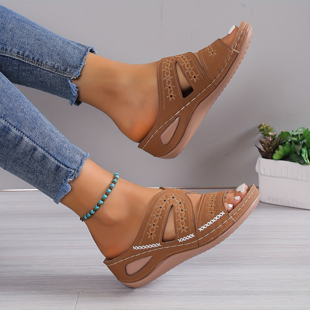 Brittany | Orthopedic Sandals with Cutout Detail and Wedge Heel