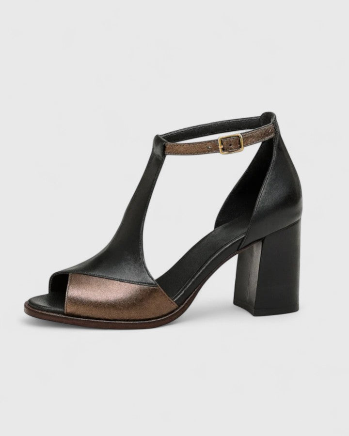 Carol | Block Heel Sandals with Ankle Strap and Peep Toe