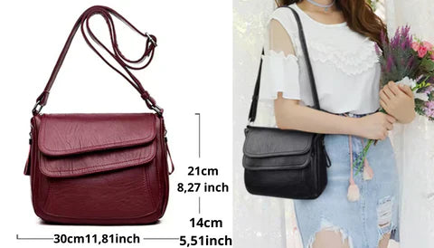 Carol | Crossbody Bag with Foldover Flap and Adjustable Strap