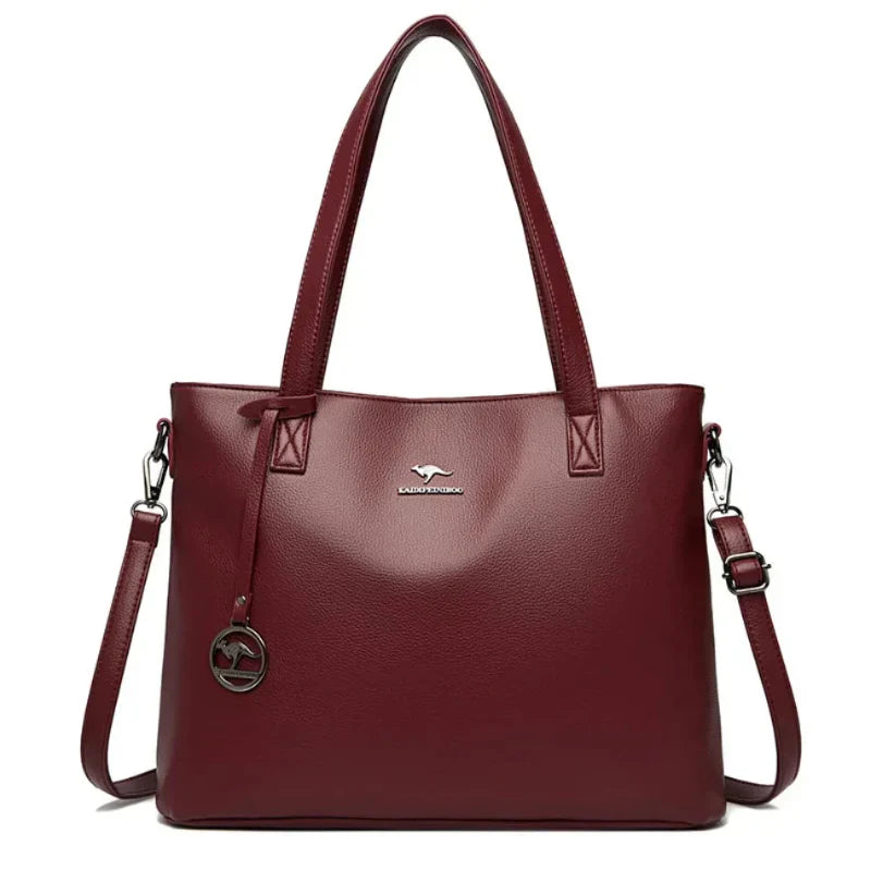 Carol | Tote Bag with Crossbody Strap and Leather Finish