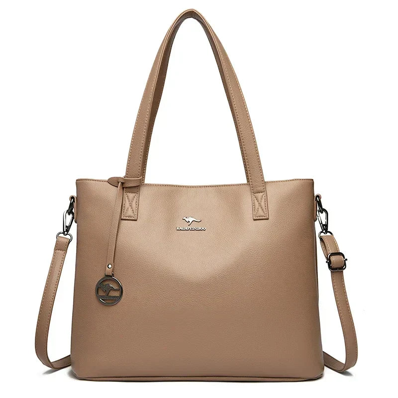 Carol | Tote Bag with Crossbody Strap and Leather Finish
