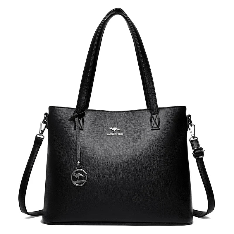 Carol | Tote Bag with Crossbody Strap and Leather Finish