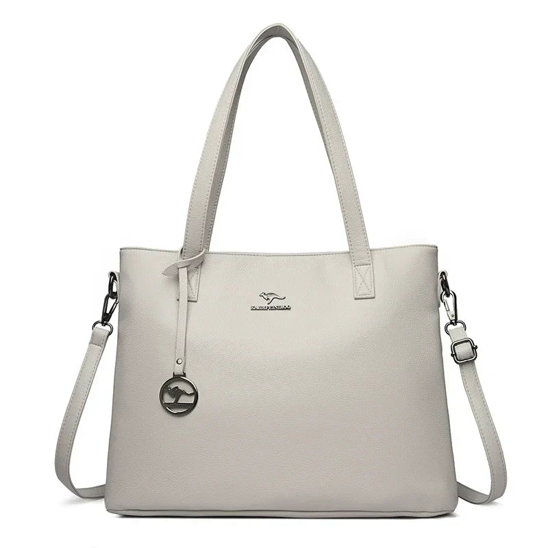 Carol | Tote Bag with Crossbody Strap and Leather Finish