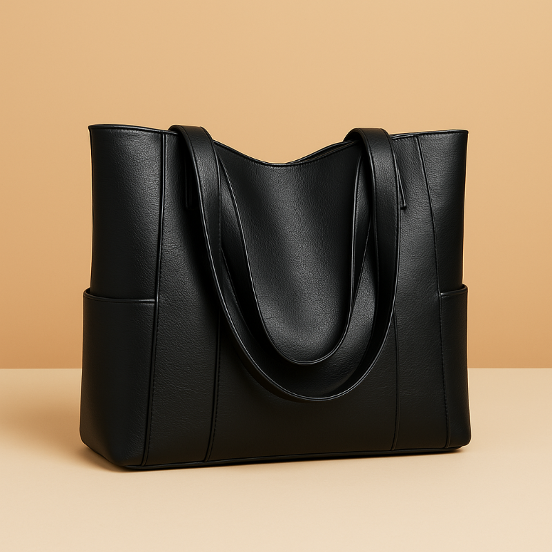 Carol | Tote Bag with Side Pockets and Zipper Closure