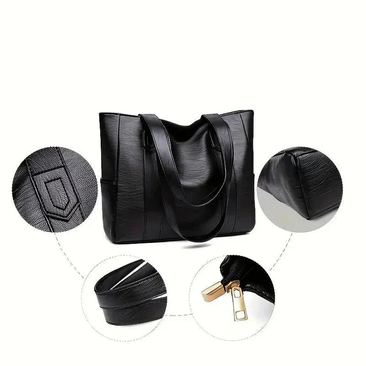 Carol | Tote Bag with Side Pockets and Zipper Closure