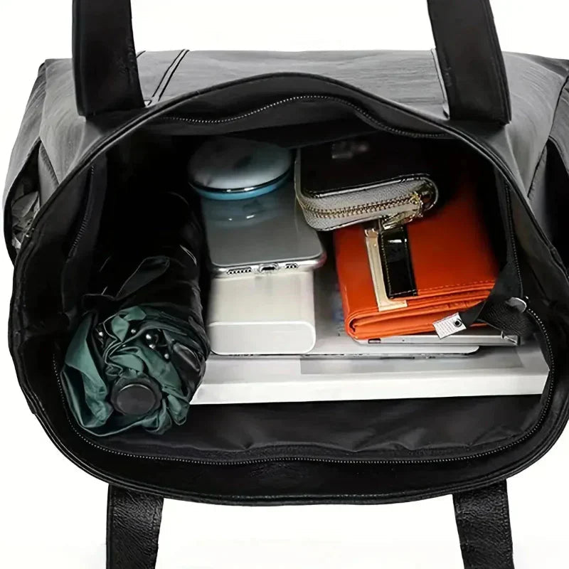 Carol | Tote Bag with Side Pockets and Zipper Closure