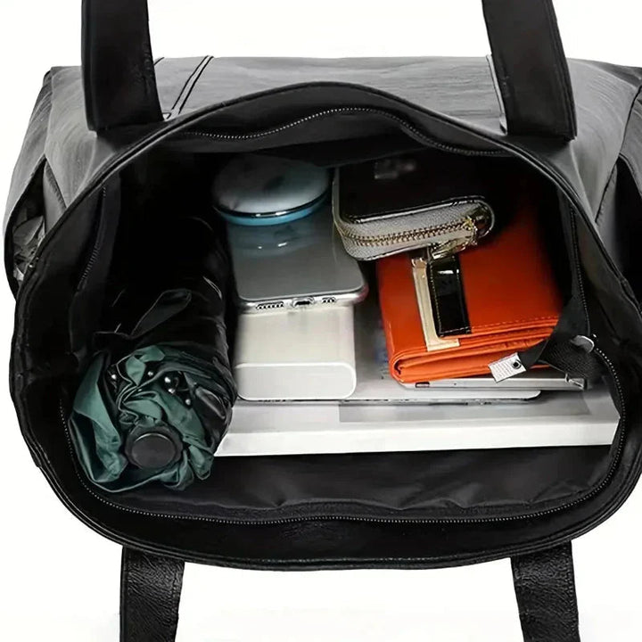 Carol | Tote Bag with Side Pockets and Zipper Closure