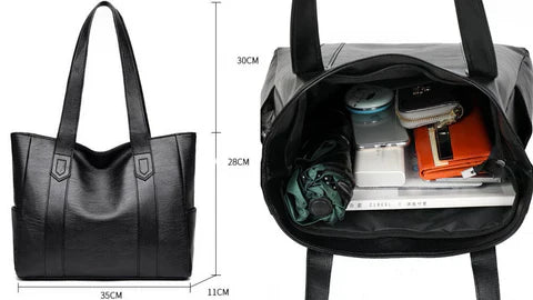 Carol | Tote Bag with Side Pockets and Zipper Closure