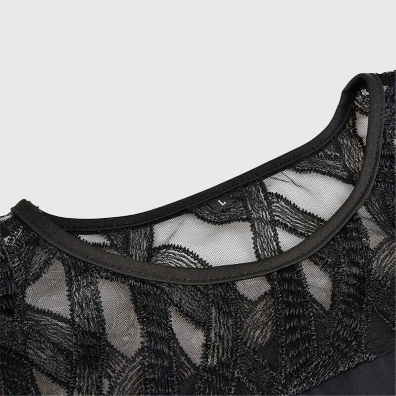 Catherine | Mini Dress with Geometric Sleeve and Asymmetrical Overlay