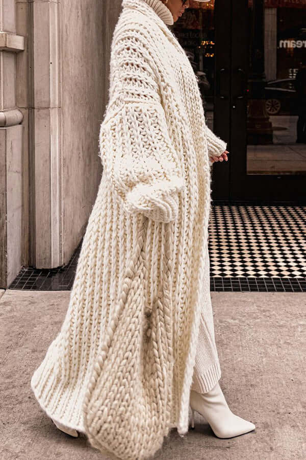 Christine | Long Cardigan with Chunky Knit and Open Front