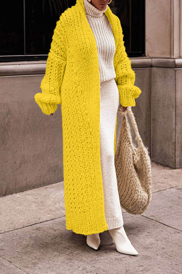 Christine | Long Cardigan with Chunky Knit and Open Front