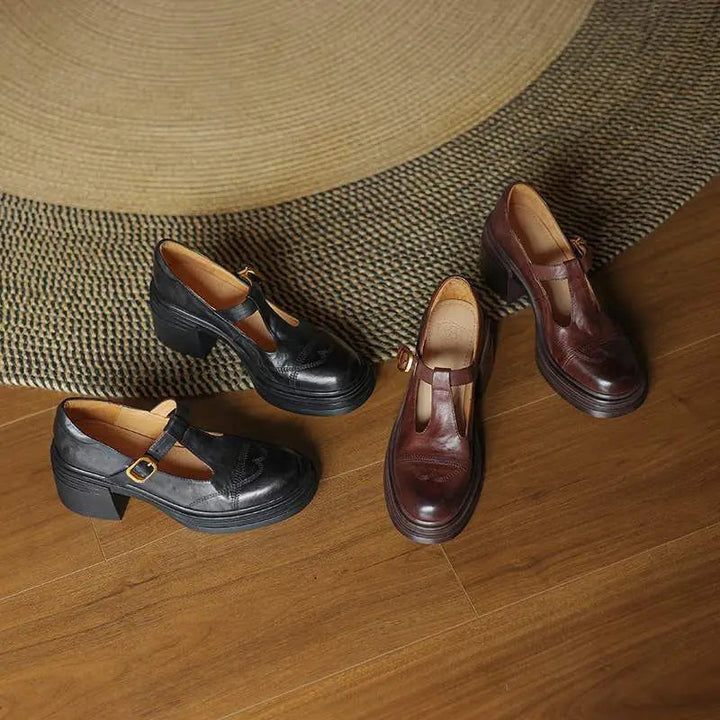 Claire | Mary Jane Shoes with Block Heel and T-Strap