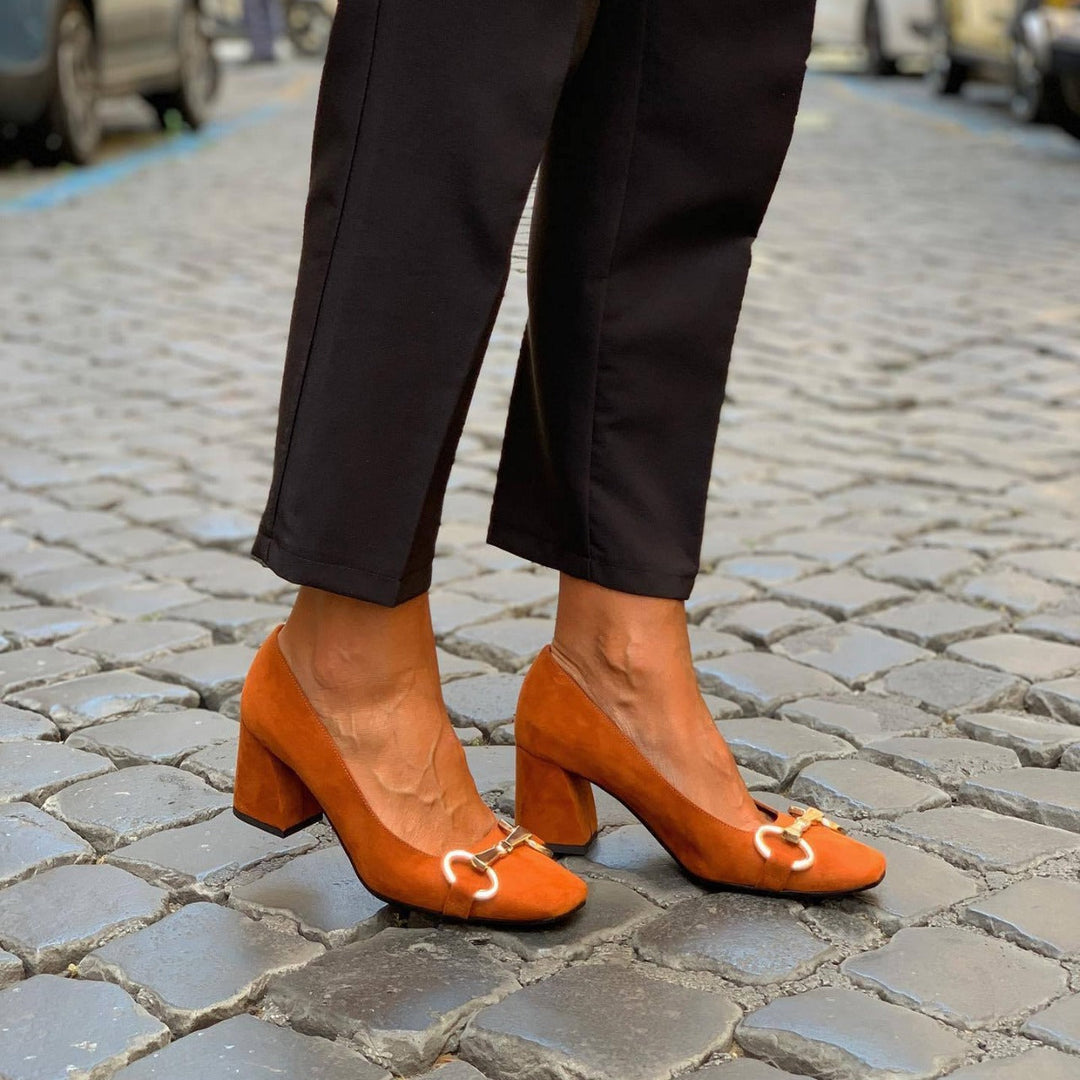 Connie | Block Heel Pumps with Buckle Detail