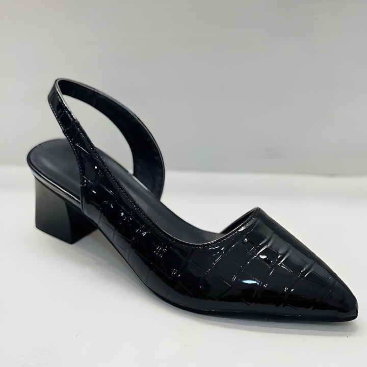 Donna | Slingback Heels with Block Heel and Pointed Toe